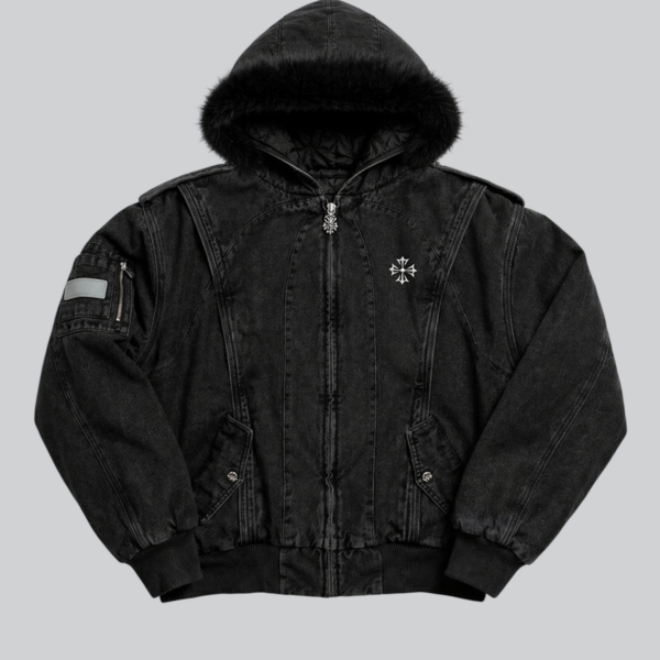Fur Forged Denim Bomber