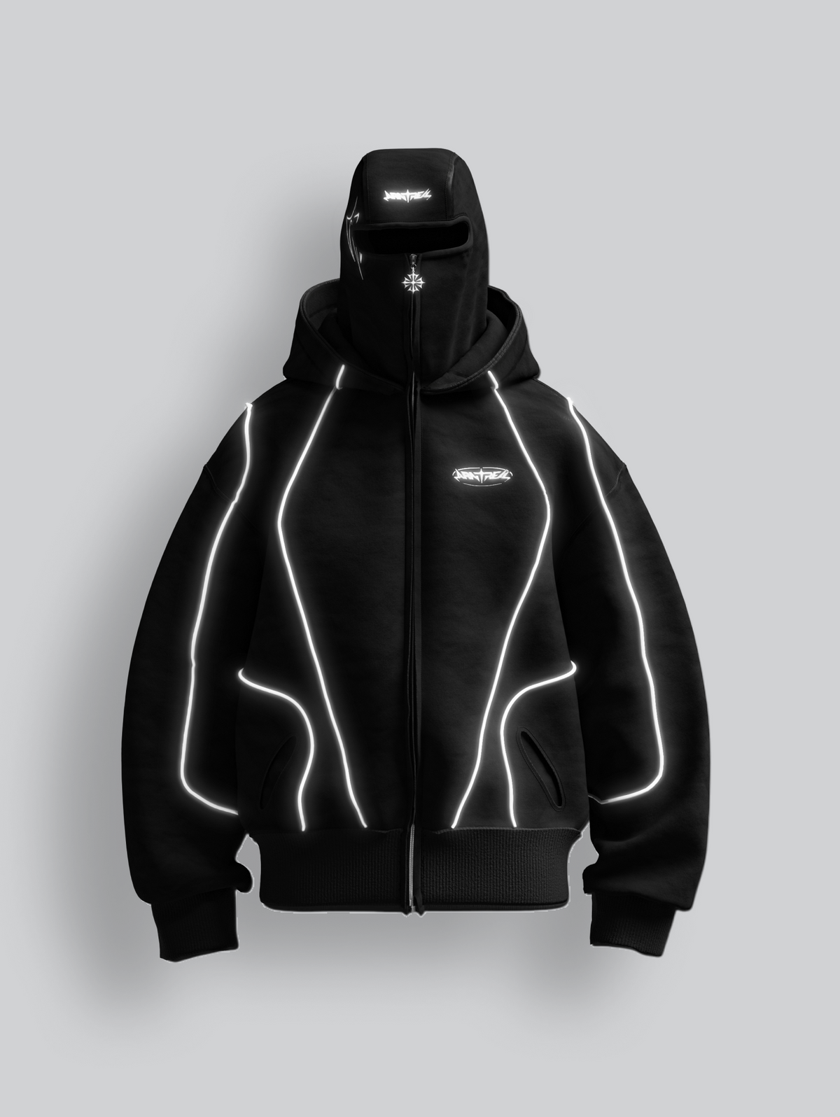 Reflective Phantom Hoodie Black