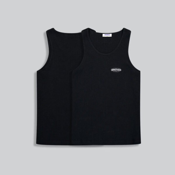 Waffle Tank Top Black